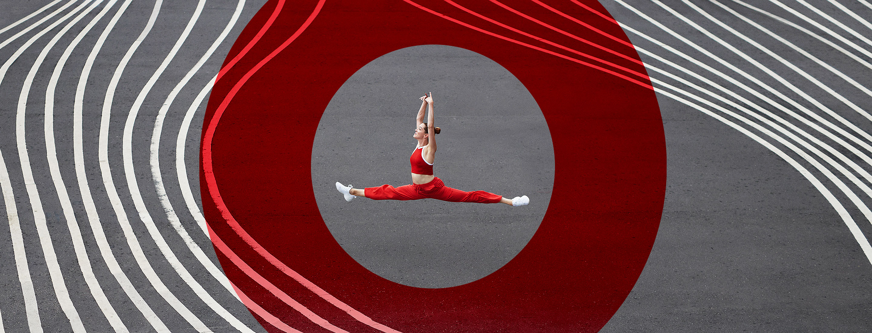 Publicis Sapient logo with woman doing splits in middle