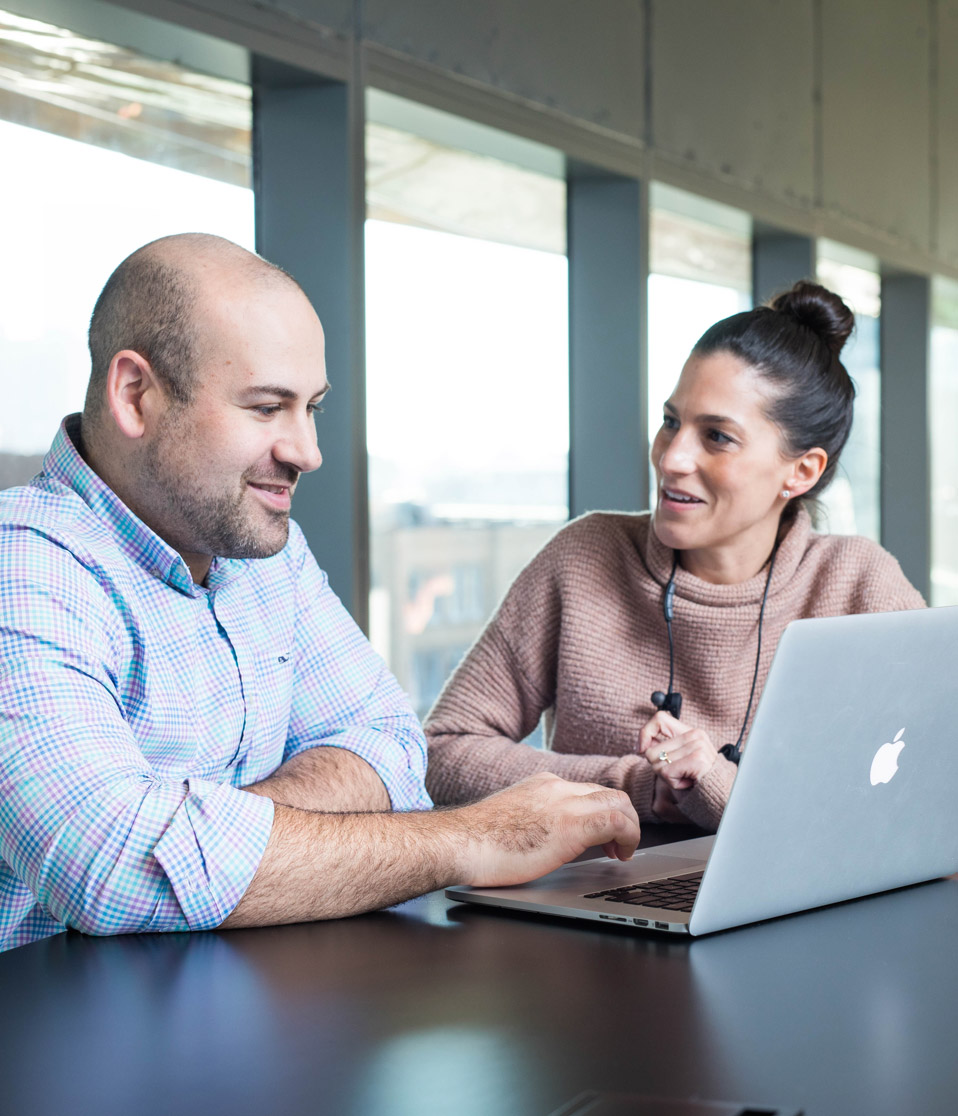 team working at desk