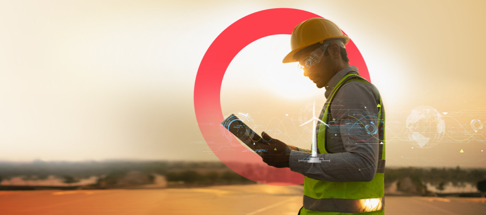 Engineer holding tablet