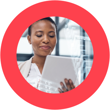 a woman looking at an iPad representing Personalization at Scale