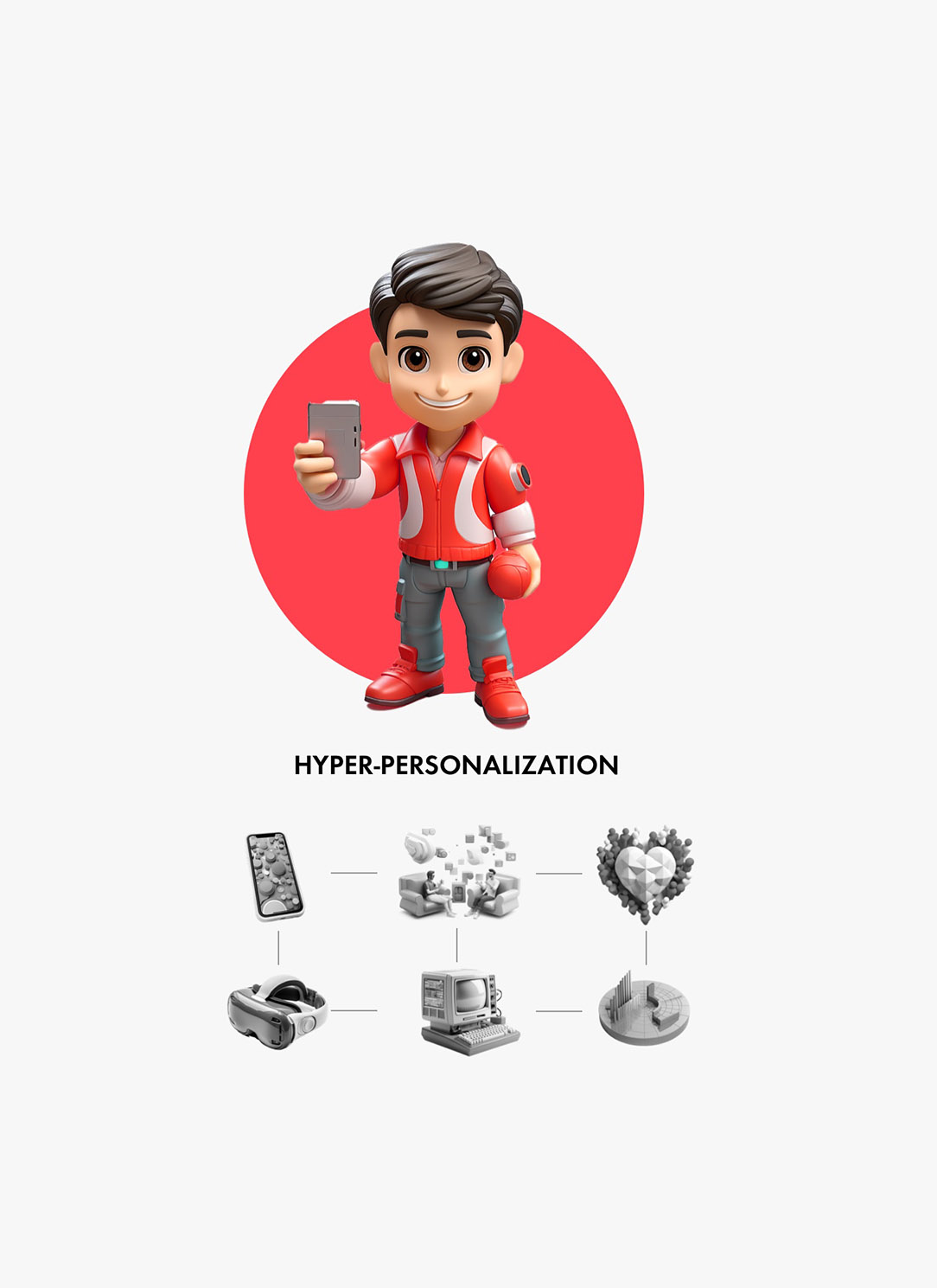 figure of a guy holding a mobile phone