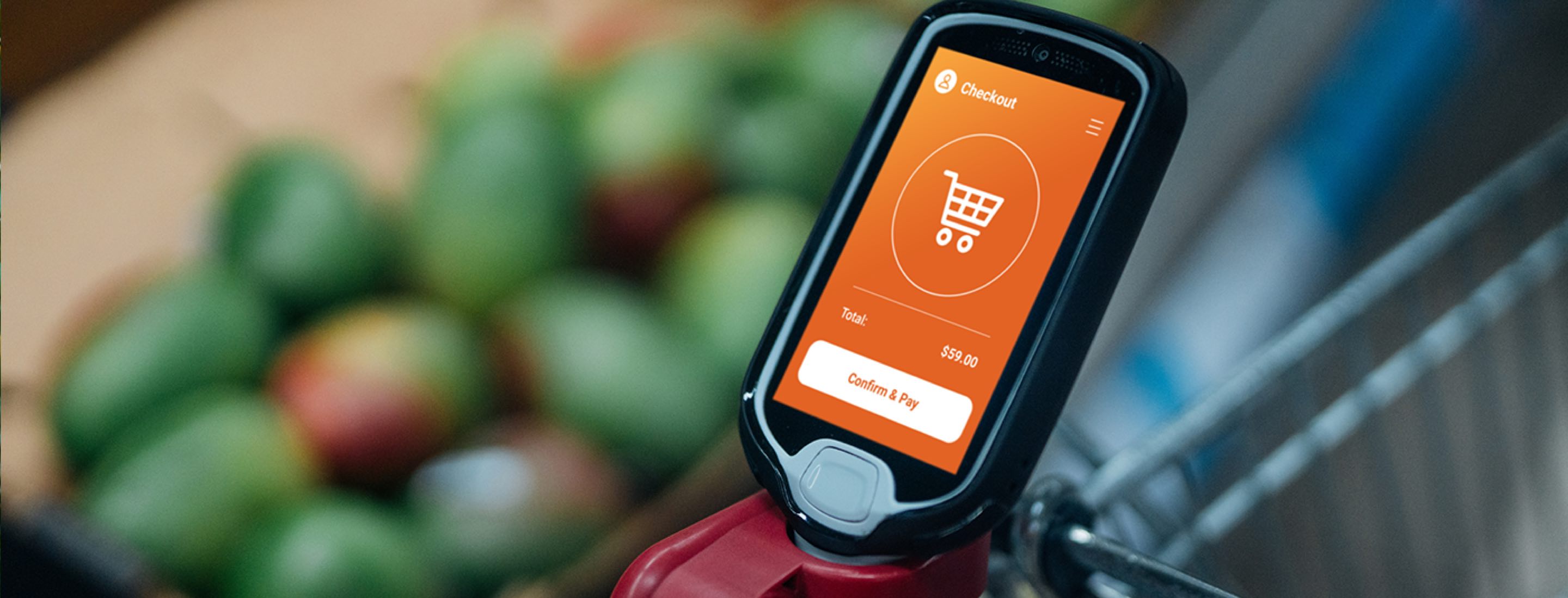 Digital price scanner built into shopping cart for customer self-service