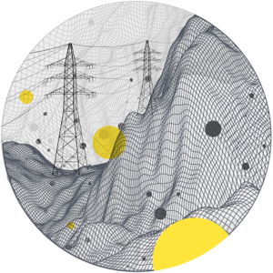 composite transmission towers on mountain