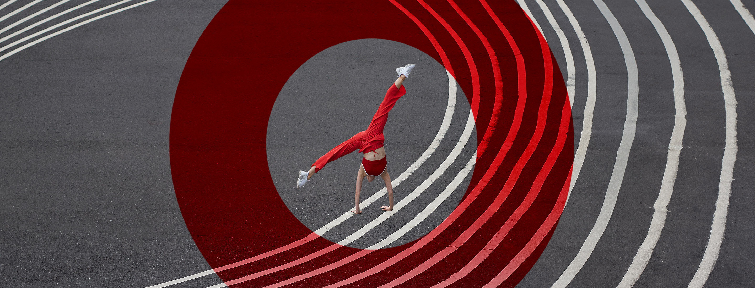 Publicis Sapient logo with person doing cartwheel in middle