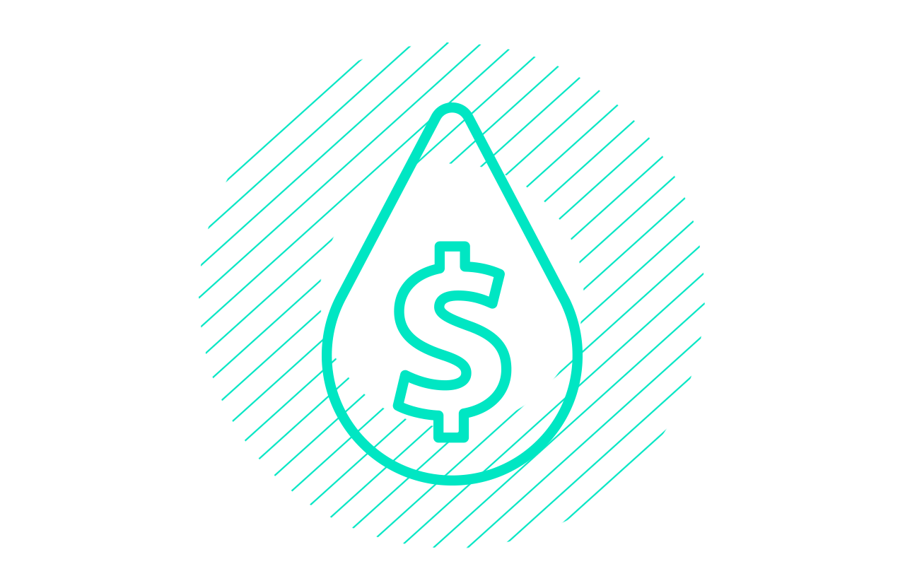 dollar sign in droplet