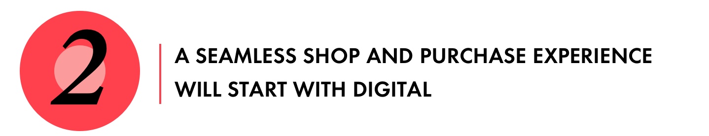 A seamless shop and purchase experience will start with digital