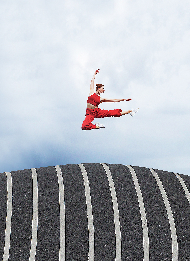 woman doing cartwheel