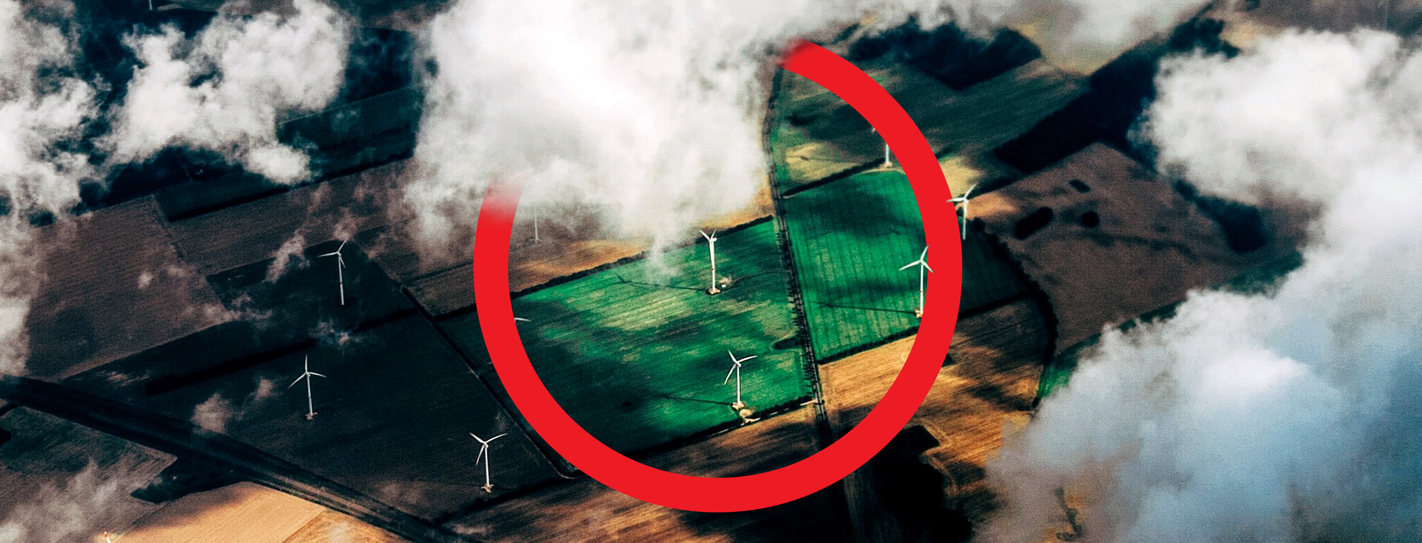 Ariel view of wind energy