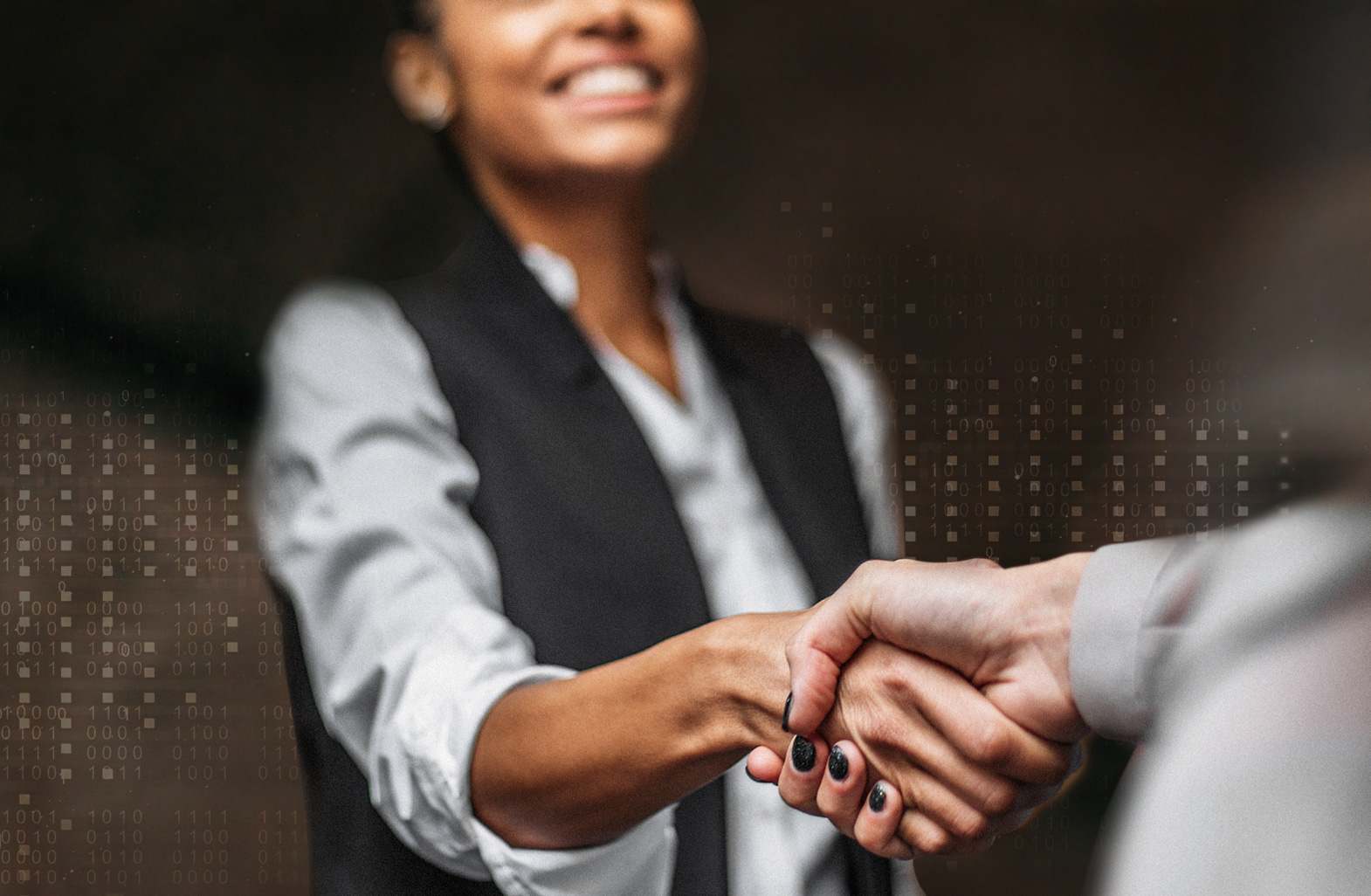 Colleagues shaking hands