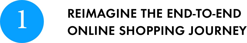 1) REIMAGINE THE END-TO-END ONLINE SHOPPING JOURNEY  