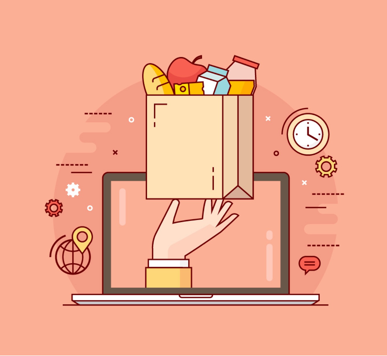 Cartoon of a digital grocer