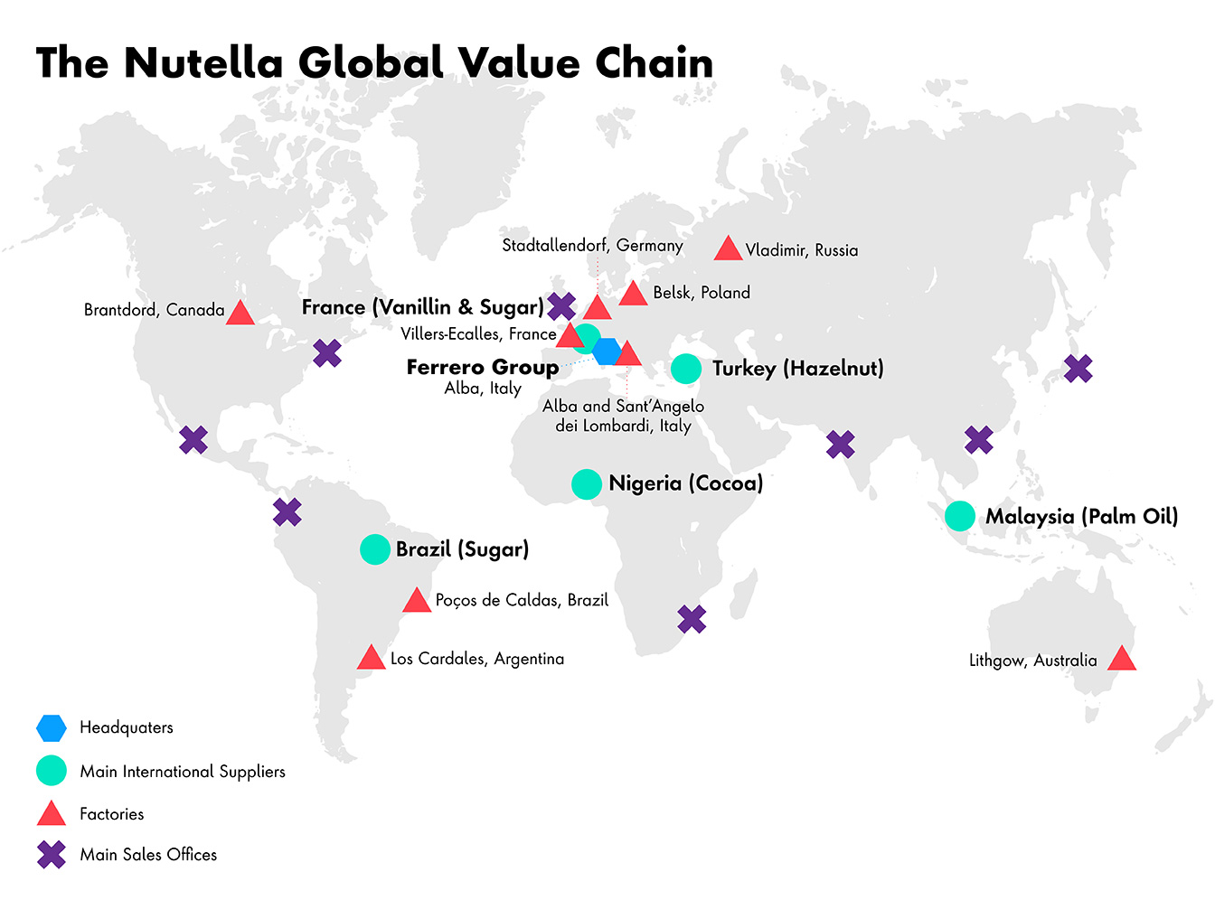A map showing all the supply chain hot spots