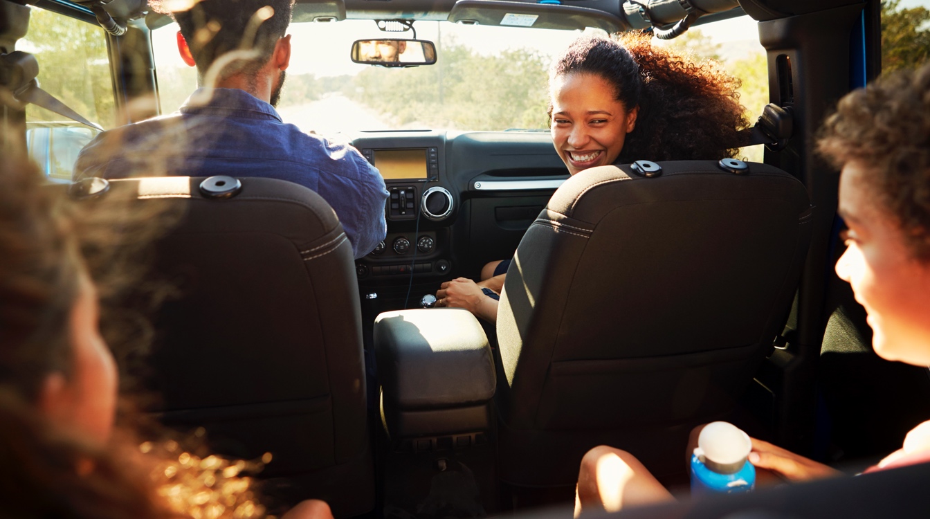 Image of family in car