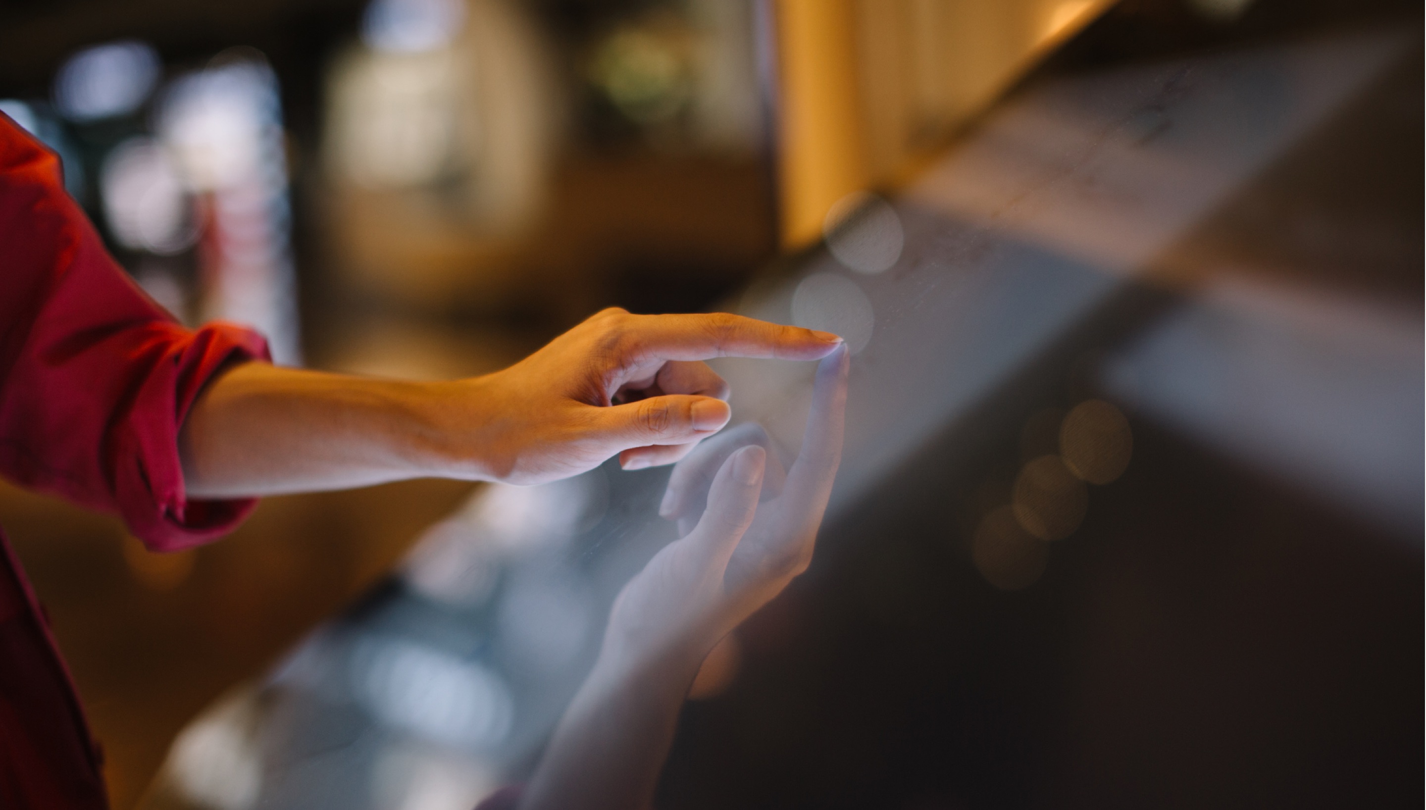 hand using a touchscreen