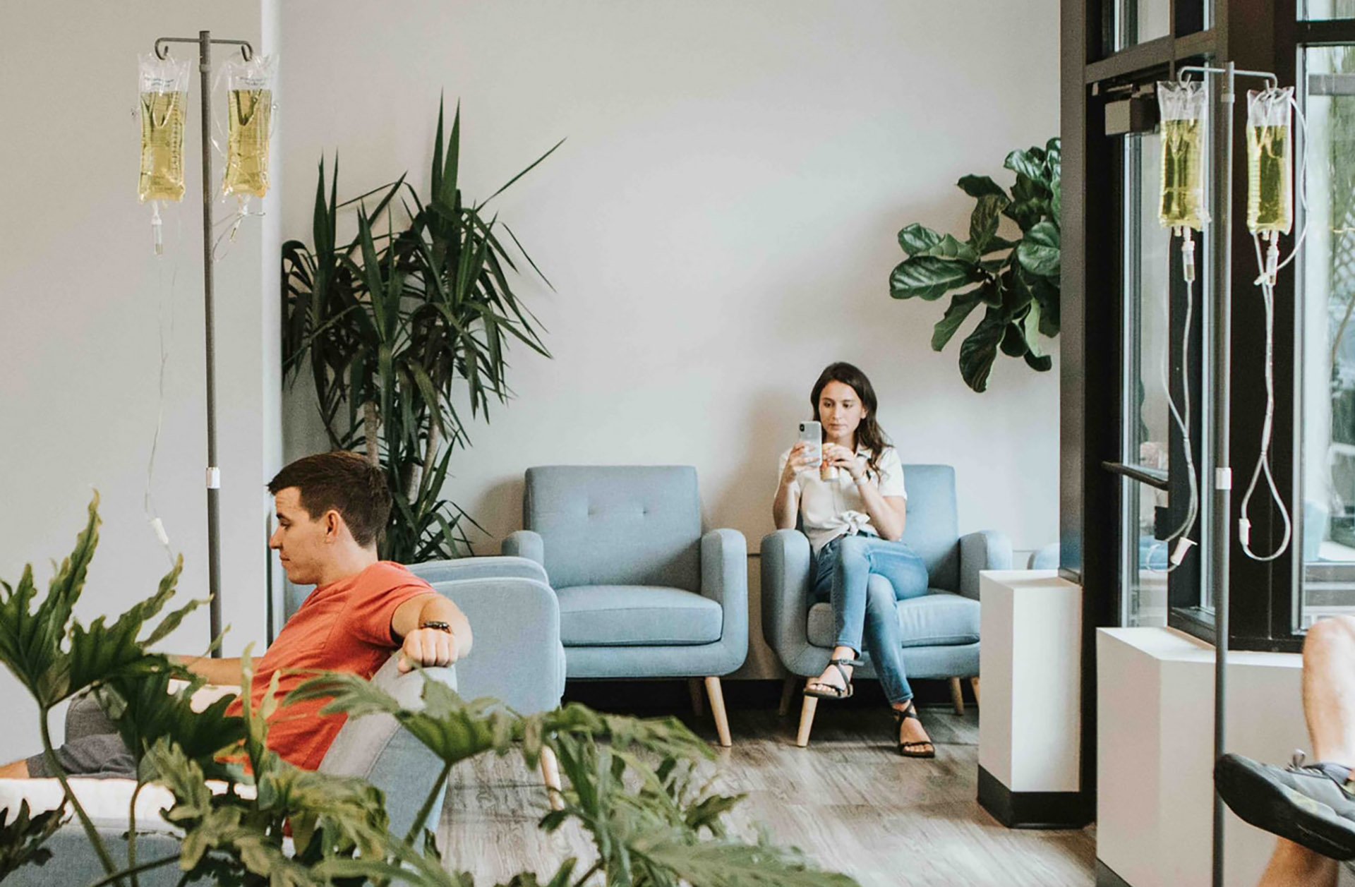 Woman waiting in doctor's office