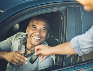 Person in a car