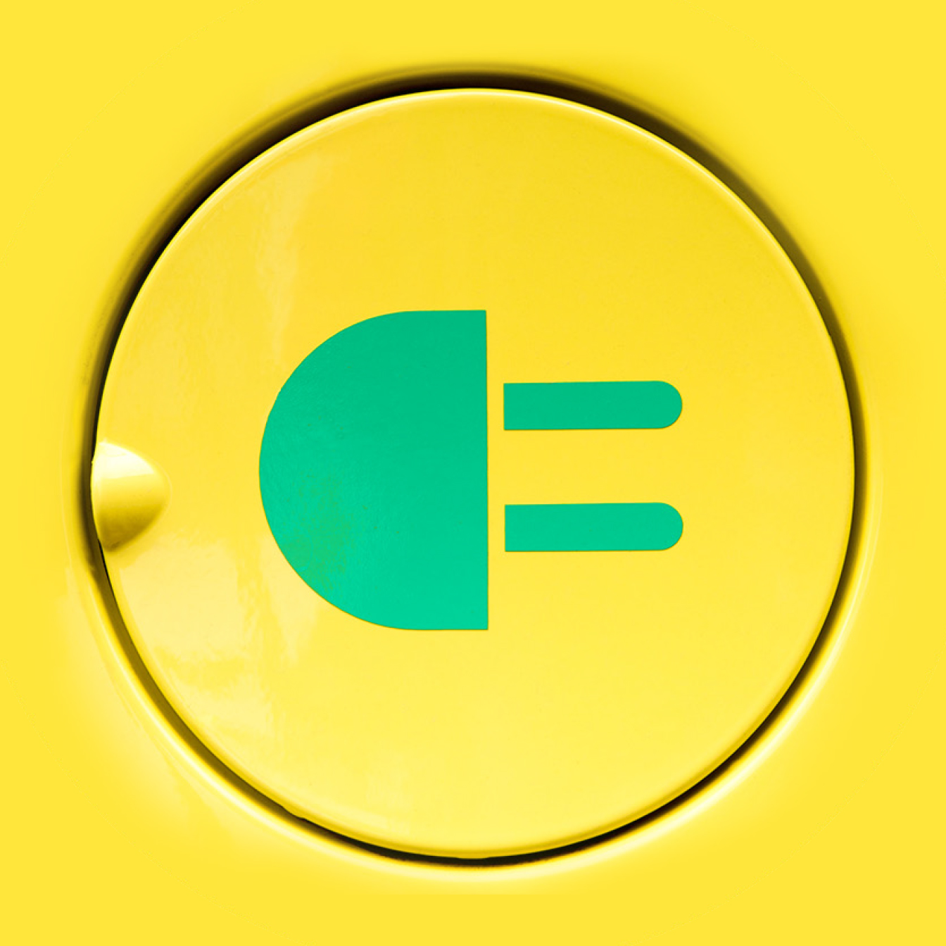 electric plug symbol on a fuel tank door