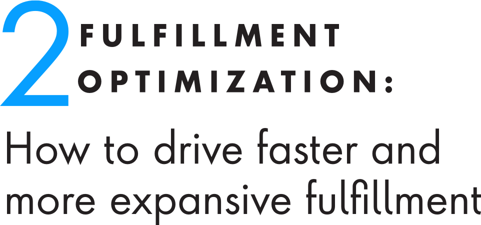 2. Fulfilment Optimization: How to drive faster and more expansive fulfillment 