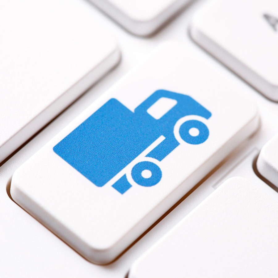 Image a keyboard command for a digital delivery of groceries