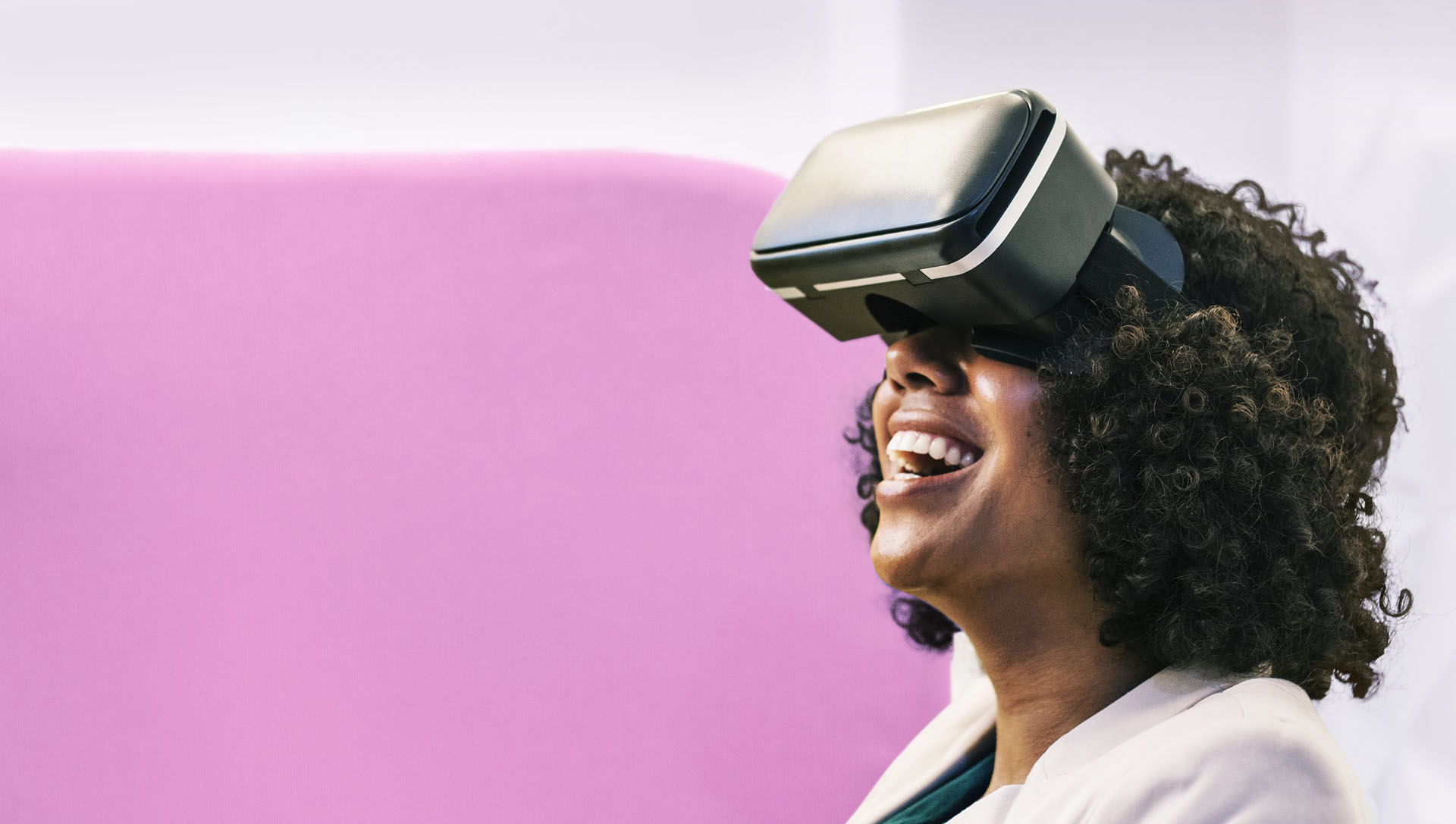 Person wearing a VR headset