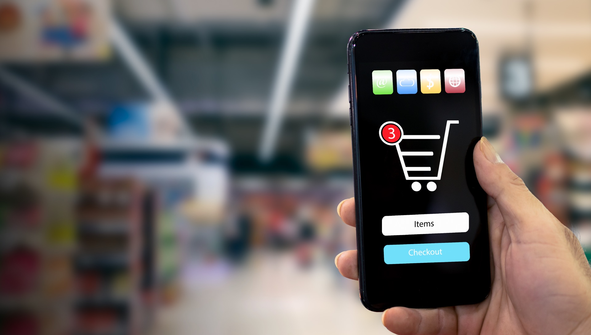 Mobile checkout screen