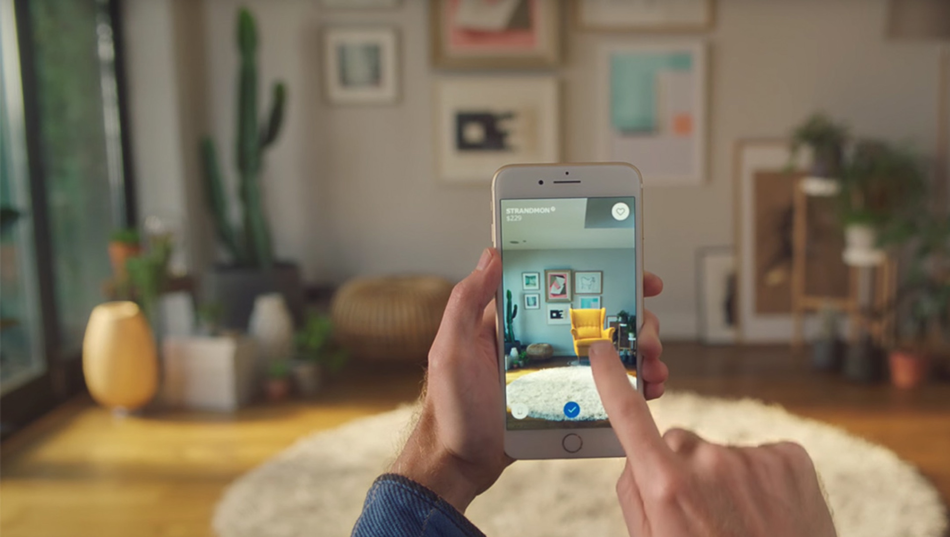 an augmented reality app placing for viewing furnature in your home