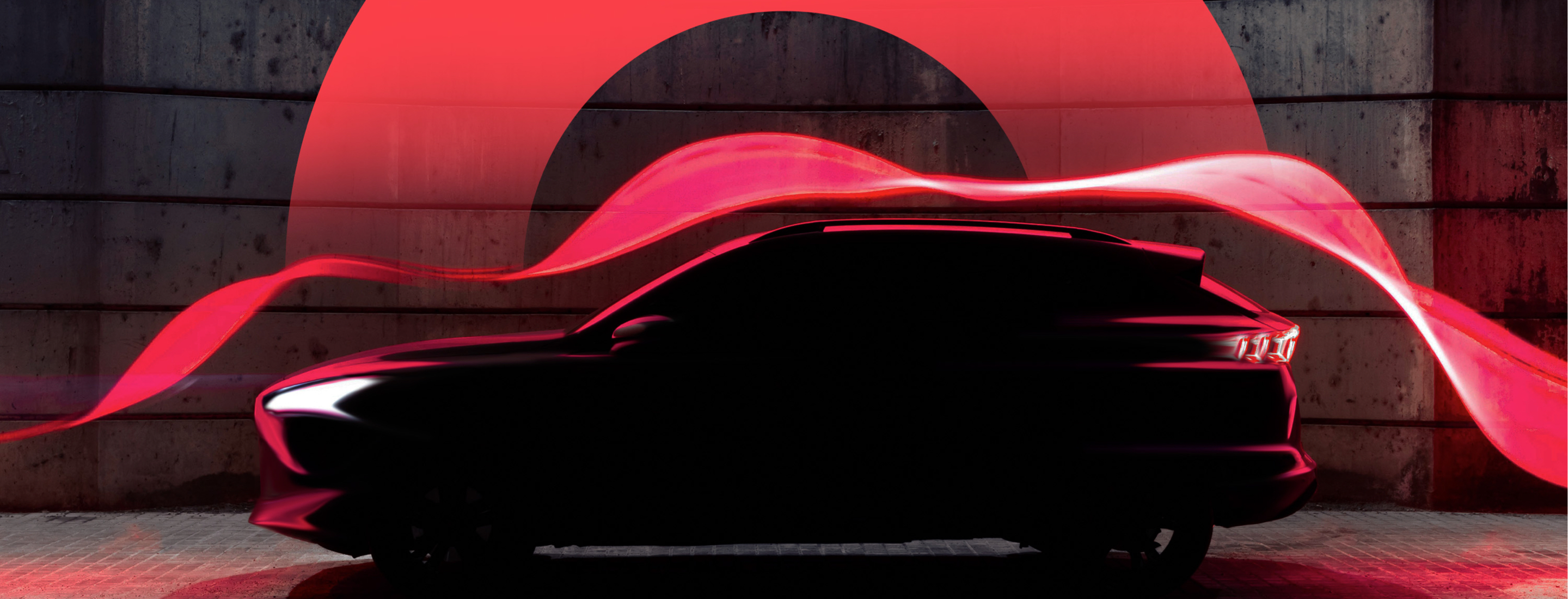 Car with red lights with Publicis Sapient aperture in background