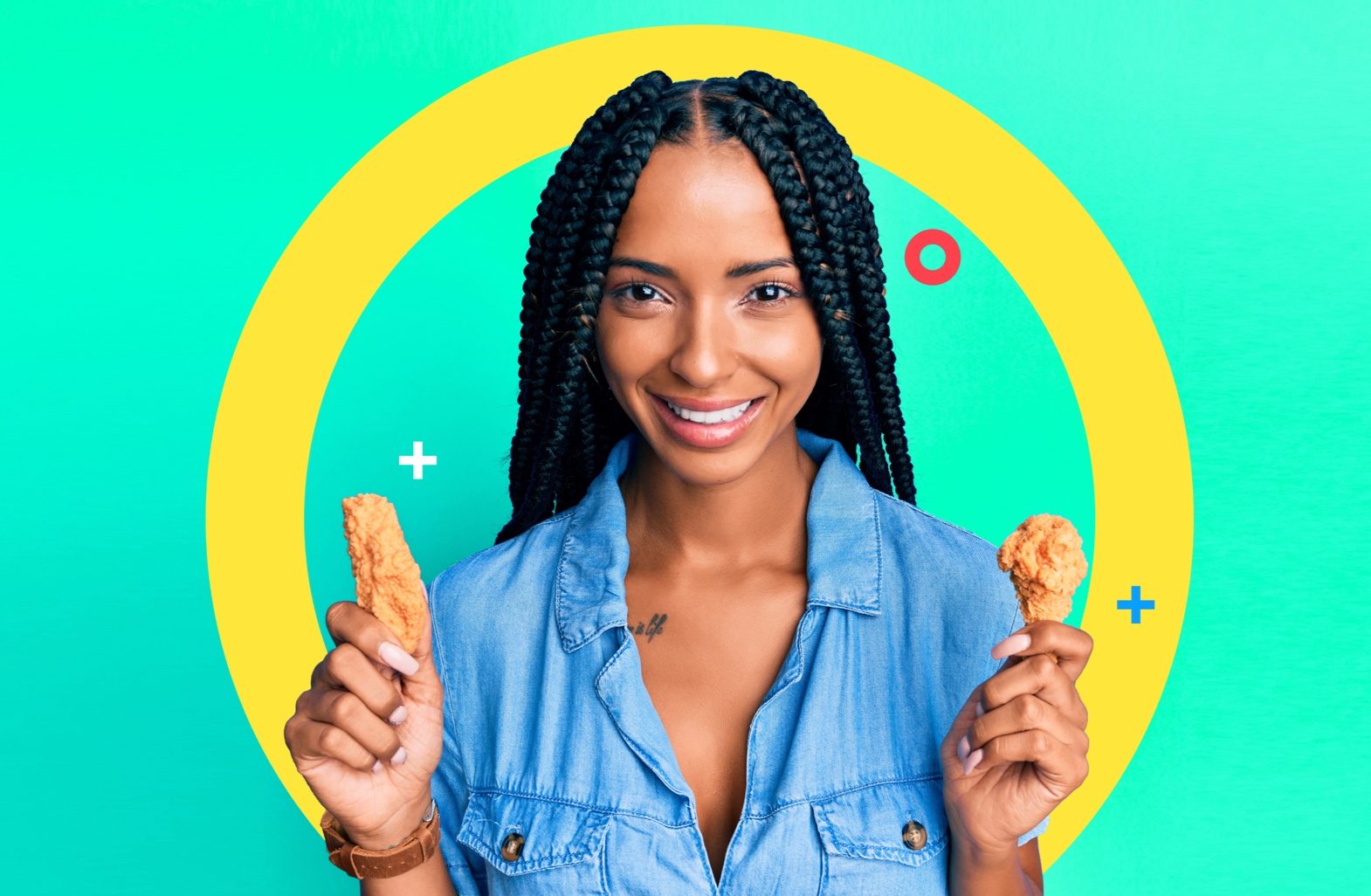 woman holding food