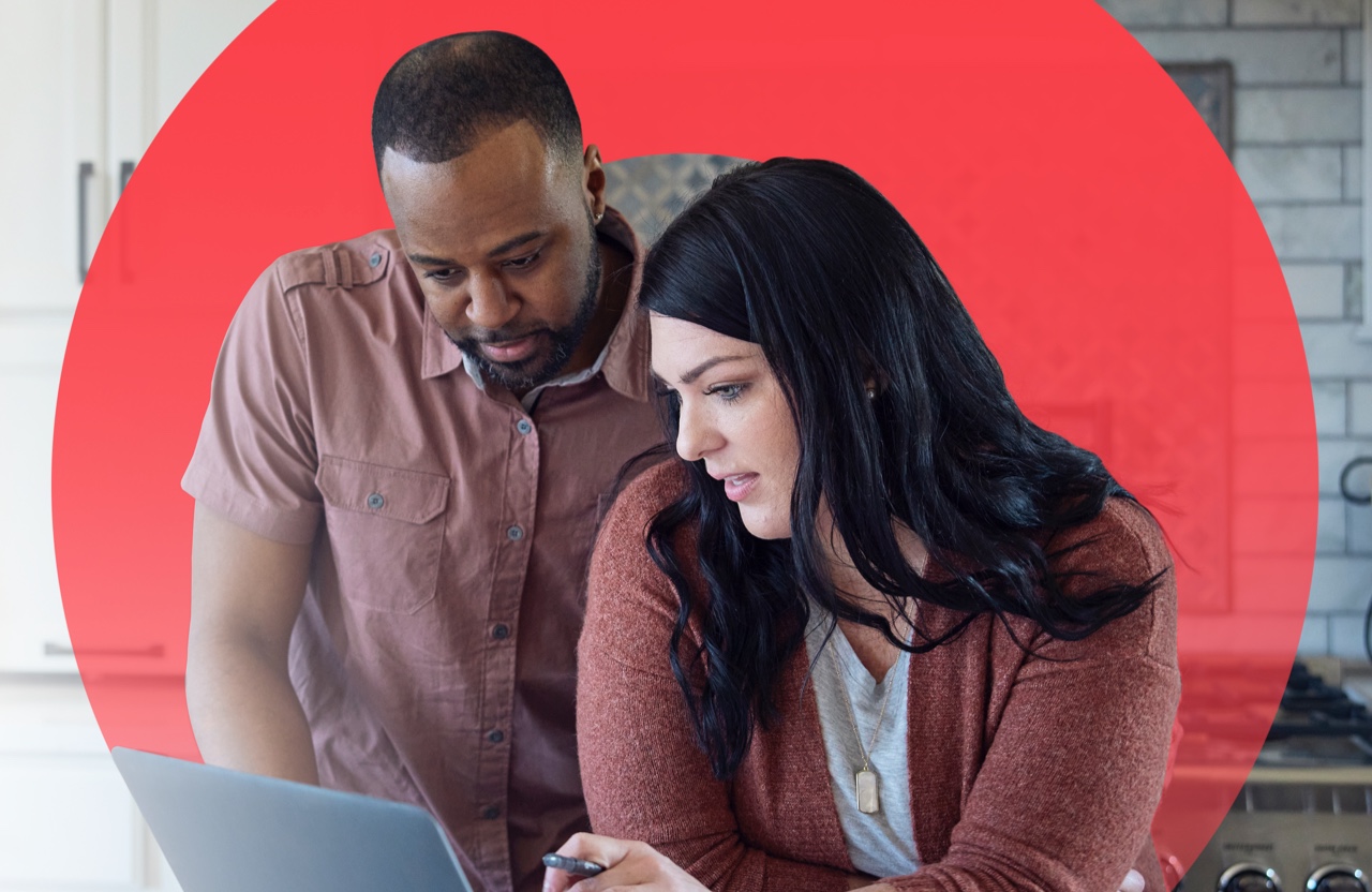 Couple at a computer