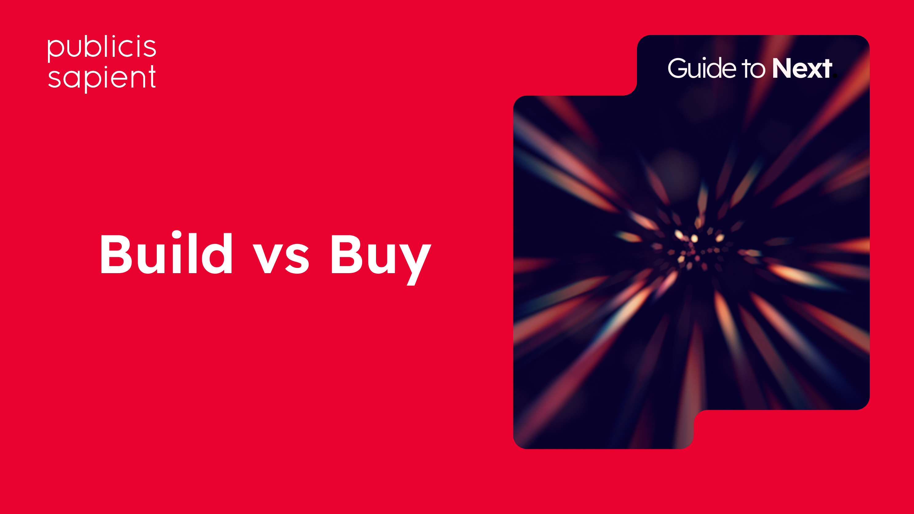 Thumbnail frame features the phrase Build AI or Buy AI? repeated and overlapping on a colorful background.