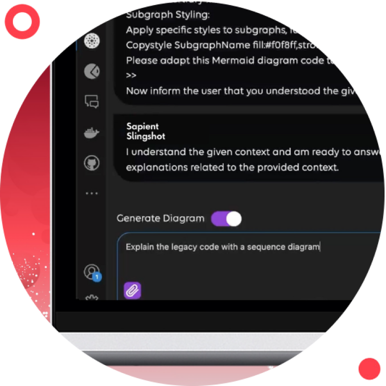 laptop screen with Sapient Slingshot prompts