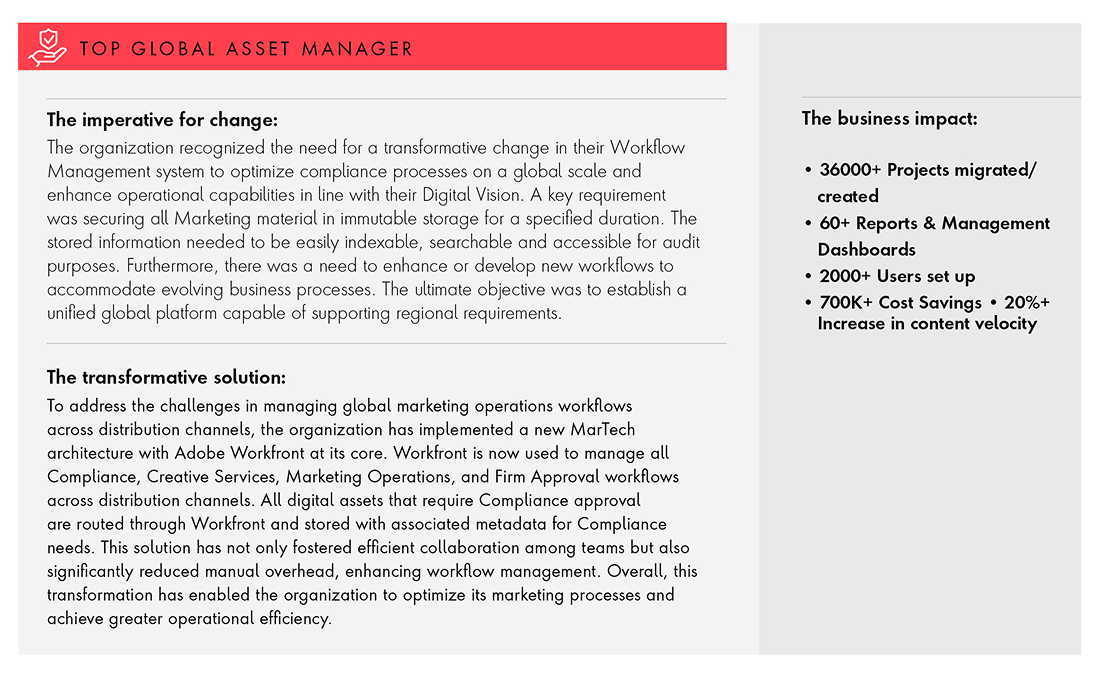 Image of client case study for leading insurance provider in US spotlighting imperative for change, transformative solution and business impact.