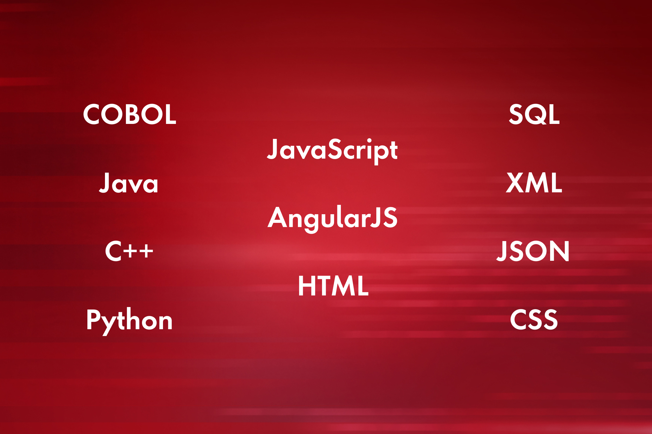A simple graphic lists the coding languages supported by Sapient Slingshot including COBOL, Java, C++, Python, JavaScript, AngularJS, HTML, SQL, XML, JSON, CSS