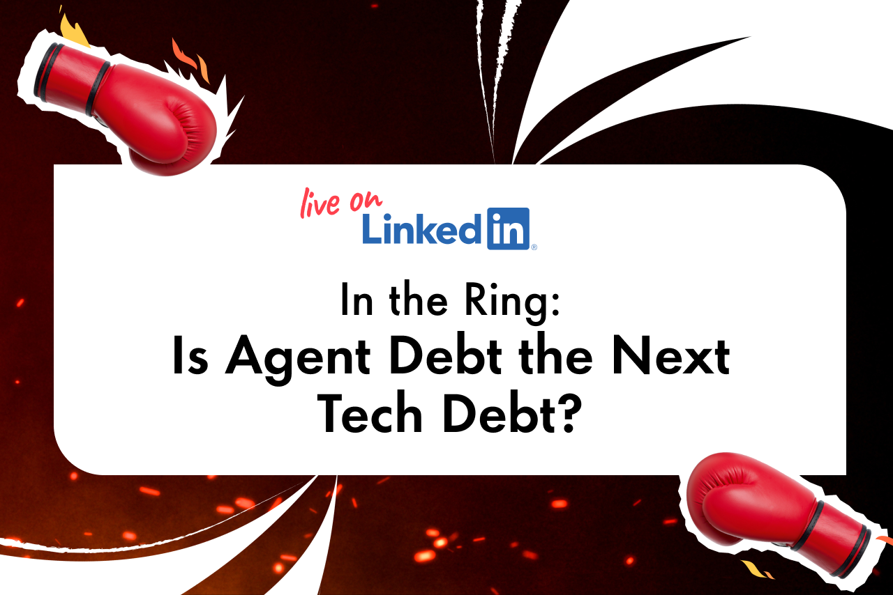 In the ring, Agent Debt represents the looming challenge of addressing tech debt in technology development.
