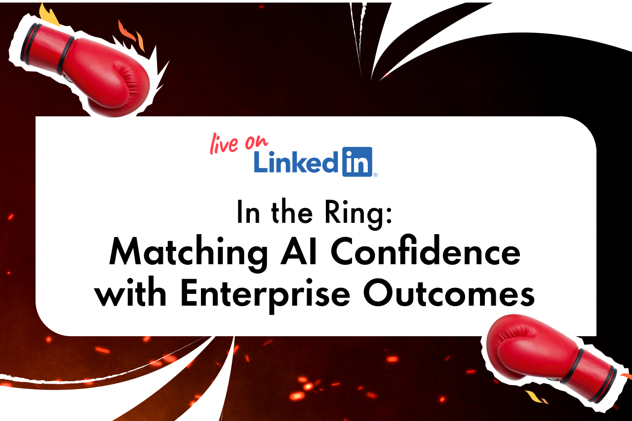 In the ring, Executive Overconfidence in Agentic AI appears against a boxing red backdrop.