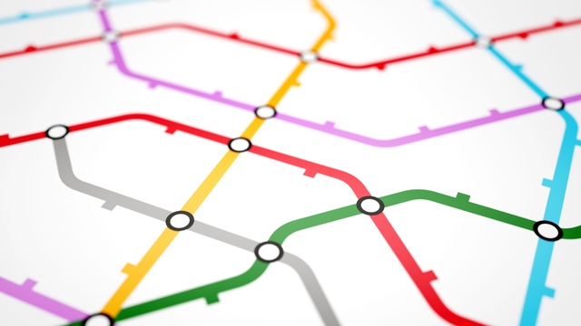 A digital New York City subway map